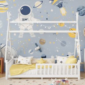 Low Floor Twin House Bed With Light, Fence And Roof 25 Low Floor Twin House Bed With Light, Fence And Roof