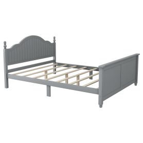 Wood Full Platform Bed with Headboard and Footboard