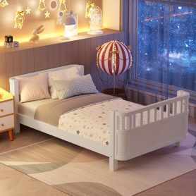Twin Size Wood Platform Bed For Kids