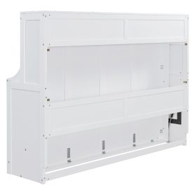 Full Size Murphy Bed with Hydraulic Lift & Desk Design