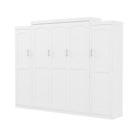 Full Size Murphy Bed with 2 Wardrobe and Storage Shelf