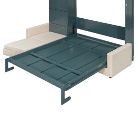Queen Size Murphy Bed Wall Bed with Sofa and Shelves