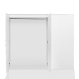 Full Size Wooden Platform Bed With 6 Drawers, Shelves, Desk And Wardrobe