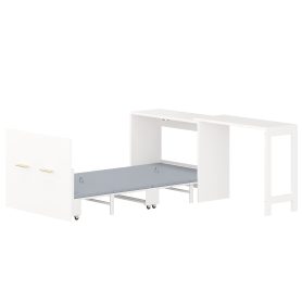 Twin Size Murphy Cabinet Bed With Adjustable Position Desk
