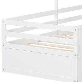 Twin Size House Bed With 2 Storage Drawers and Guardrails