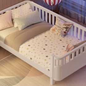 Twin Size Wood Platform Bed For Kids
