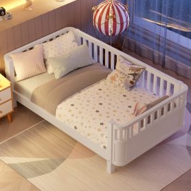 Twin Size Wood Platform Bed For Kids