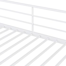Twin Size Metal Loft Bed with Upper Grid Storage Shelf and Lateral Storage Ladder