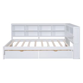 Full Size Daybed With 2 Drawers, Storage Shelf And USB Charging Ports