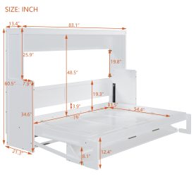 Full Size Murphy Bed with Hydraulic Lift & Desk Design