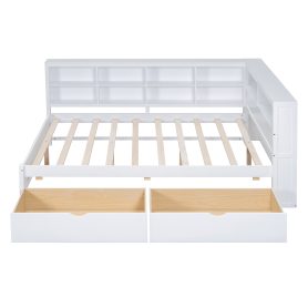 Full Size Daybed With 2 Drawers, Storage Shelf And USB Charging Ports
