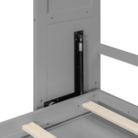 Twin Size Wooden Murphy Bed with TV Stand, 2 Drawers, Shelves, and Cabinets