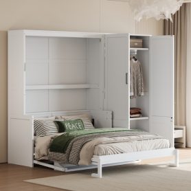 Queen Size Murphy Bed Wall Bed with Closet