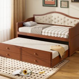 Twin Daybed With Trundle and 2 Storage Drawers