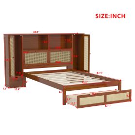 Twin Size Wooden Bed with Two Storage Lockers, Drawer, and Storage Shelf on Headboard 35 Twin Size Wooden Bed with Two Storage Lockers, Drawer, and Storage Shelf on Headboard