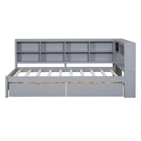 Wooden Twin Size Daybed With 2 Drawers, Storage Shelf And USB Charging Port 25 Wooden Twin Size Daybed With 2 Drawers, Storage Shelf And USB Charging Port