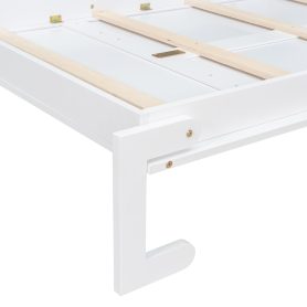 Twin Size Rotating Wall Murphy Beds with Bookshelf, Top Cabinet, Extendable Desk & Side Storage