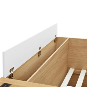 Full Size Wooden Platform Bed With 6 Drawers, Shelves And Dressing Table