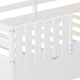 Twin Size House Bed With 2 Storage Drawers and Guardrails