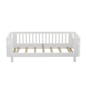 Wood Low Profile Twin Bed With Rails For Girls And Boys