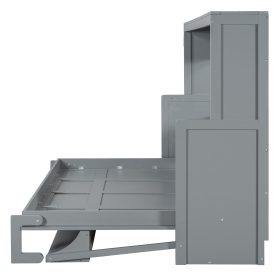 Full Size Wall Bed with Hydraulic Lift & Desk Design