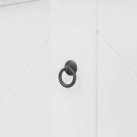 Queen Size Wall Murphy Bed With Ample Storage Space And Chevron Stripes