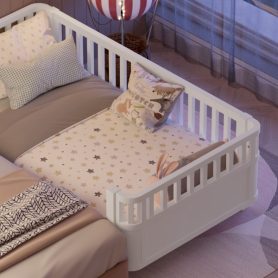 Twin Size Wood Platform Bed For Kids