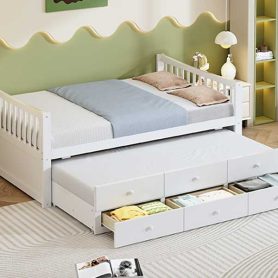 Full Size Daybed with Twin size Trundle and Drawers