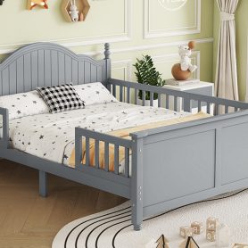 Wood Full Platform Bed with Headboard and Footboard