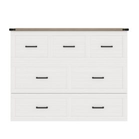 Full Size Murphy Bed With Charging Station, 1 Large Storage Drawer