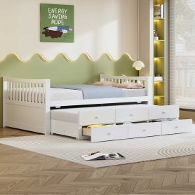 Full Size Daybed with Twin size Trundle and Drawers