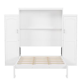 Queen Size Murphy Bed with 2 Wardrobe and Storage Shelf