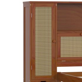 Twin Size Wooden Bed with Two Storage Lockers, Drawer, and Storage Shelf on Headboard 28 Twin Size Wooden Bed with Two Storage Lockers, Drawer, and Storage Shelf on Headboard