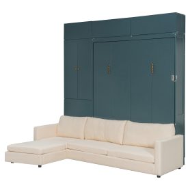 Queen Size Murphy Bed Wall Bed with Sofa and Shelves