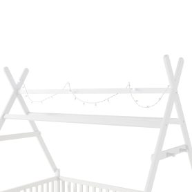 Low Floor Full House Bed With Light, Fence And Roof