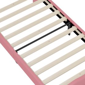 Twin Size  Lovely Crown Fantasy PU Leather Princess Bed With Tufted Headboard