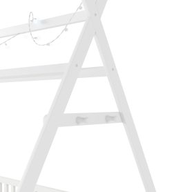 Low Floor Twin House Bed With Light, Fence And Roof 36 Low Floor Twin House Bed With Light, Fence And Roof