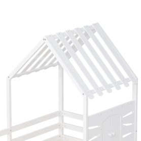 Twin Size House Bed With 2 Storage Drawers and Guardrails