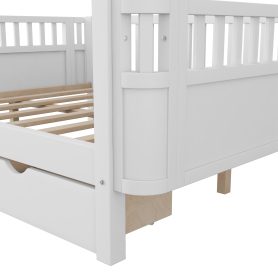 Wood Low Profile Full Bed With Rails