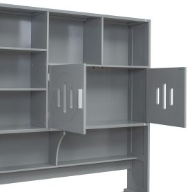 Full Size Wooden Daybed With 2 Drawers, and All-in-One Cabinet and Shelf