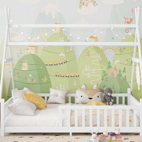 Low Floor Full House Bed With Light, Fence And Roof