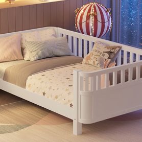 Twin Size Wood Platform Bed For Kids