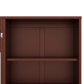 Queen Size Murphy Bed with Height Adjustable Storage Compartments and Shelf