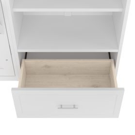 Queen Murphy Bed with Height Adjustable Storage Compartments and Shelf