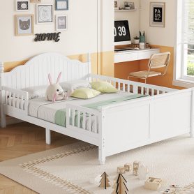 Wood Full Size Platform Bed with Headboard and Footboard