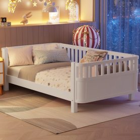 Twin Size Wood Platform Bed For Kids