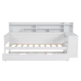 Multi-functional Bed with Twin Size Trundle Bed and Study Desk