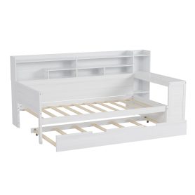 Multi-functional Bed with Twin Size Trundle Bed and Study Desk