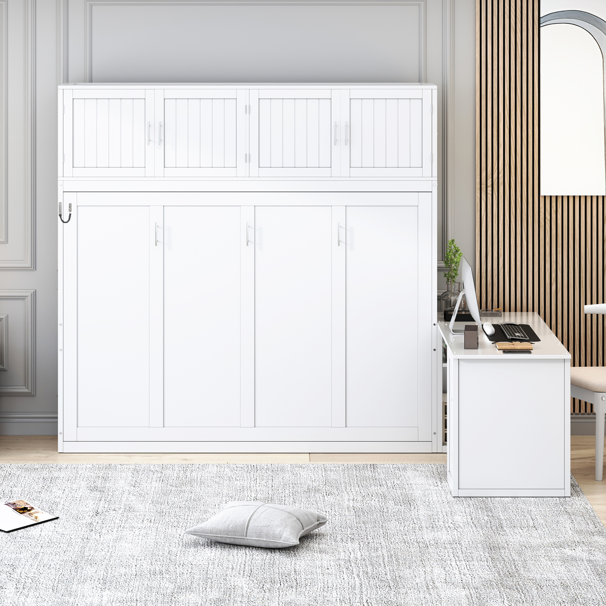 Assembly Instruction For N820S10034K 8 Queen Size Wall Murphy Bed With Desk And Storage Shelves And Big Cabinets