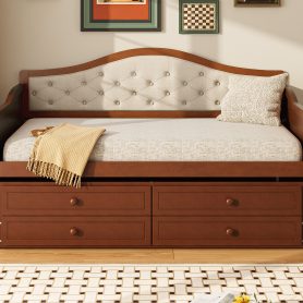 Twin Daybed With Trundle and 2 Storage Drawers